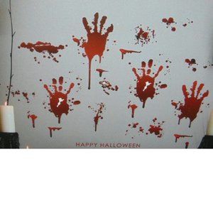 Halloween Home Decor Wall Sticker BLOODY HANDS Removable Decal Art Mural Room